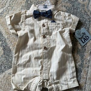 Little Lad Baby Romper with Bow Tie